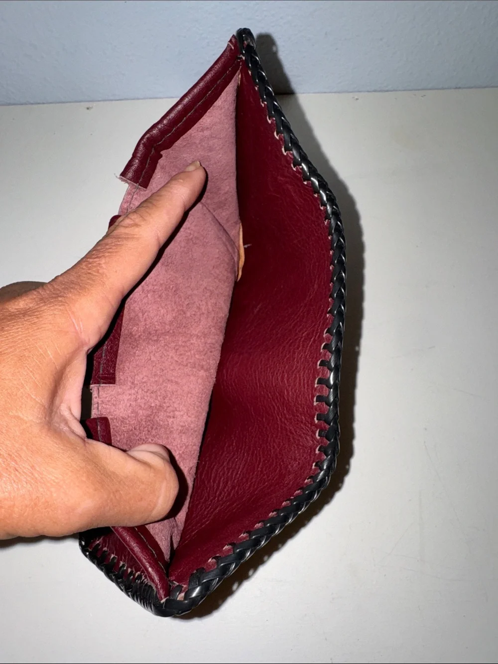 Vintage Handtooled Genuine Leather Wallet Shriners Freemasons Billfold Wallet